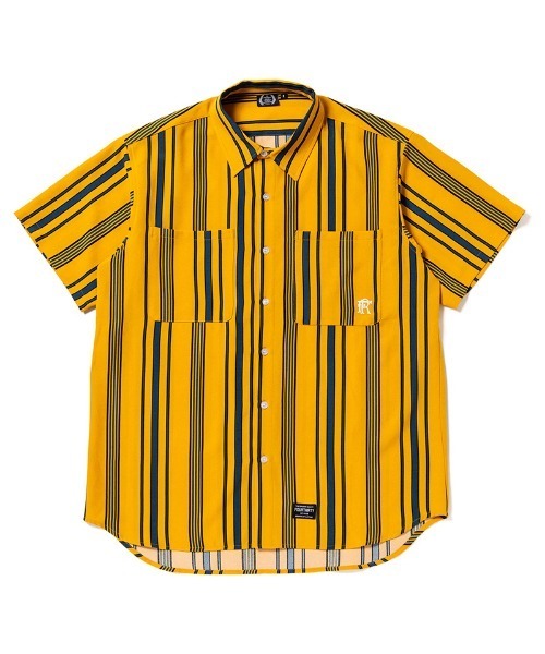 430（フォーサーティ）の「mhs2613- S-S DRP STRIPE SHIRT ストライプシャツ(26-084)（シャツ/ブラウス・メンズ・ブルー/オフホワイト/イエロー/ブラック/レッド・3/2/1/0）」の4枚目の写真
