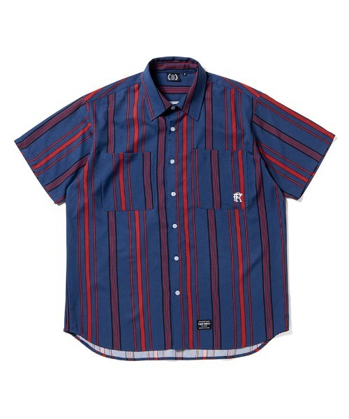 430（フォーサーティ）の「mhs2613- S-S DRP STRIPE SHIRT ストライプシャツ(26-084)（シャツ/ブラウス・メンズ・ブルー/オフホワイト/イエロー/ブラック/レッド・3/2/1/0）」の3枚目の写真