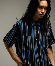 430 | mhs2613- S-S DRP STRIPE SHIRT ストライプシャツ(26-084)(シャツ/ブラウス)