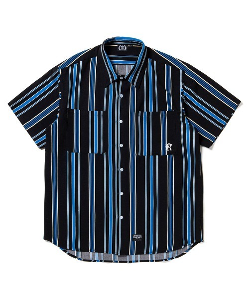 430（フォーサーティ）の「mhs2613- S-S DRP STRIPE SHIRT ストライプシャツ(26-084)（シャツ/ブラウス・メンズ・ブルー/オフホワイト/イエロー/ブラック/レッド・3/2/1/0）」の15枚目の写真