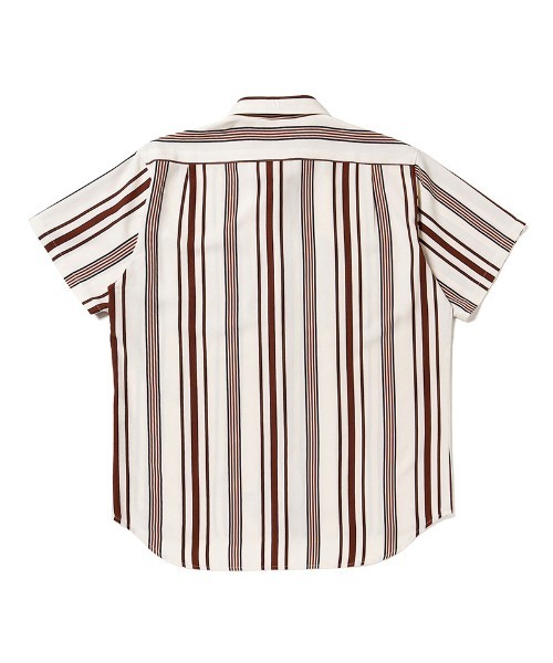 430（フォーサーティ）の「mhs2613- S-S DRP STRIPE SHIRT ストライプシャツ(26-084)（シャツ/ブラウス・メンズ・ブルー/オフホワイト/イエロー/ブラック/レッド・3/2/1/0）」の20枚目の写真