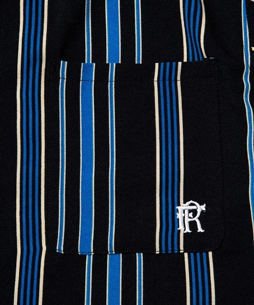 430（フォーサーティ）の「mhs2613- S-S DRP STRIPE SHIRT ストライプシャツ(26-084)（シャツ/ブラウス・メンズ・ブルー/オフホワイト/イエロー/ブラック/レッド・3/2/1/0）」の22枚目の写真