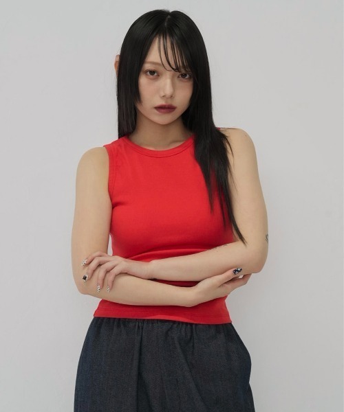 Enewd nina（エニュードニーナ）の「color rib tank top（タンクトップ・レディース・レッド/ブルー/アイボリー・FREE）」の2枚目の写真