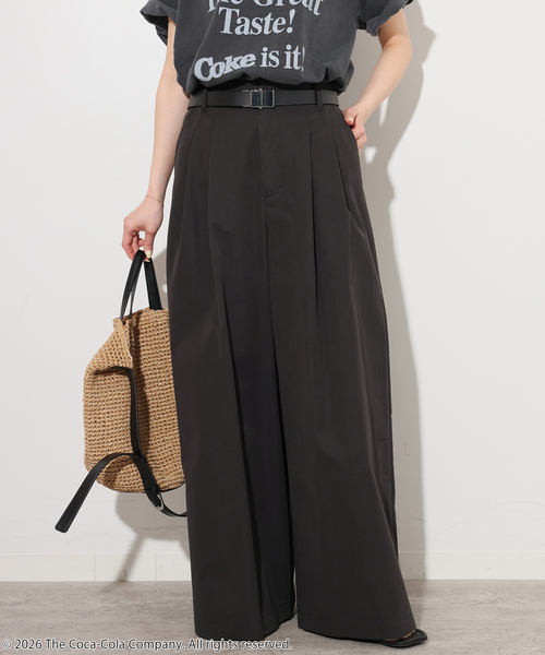 JOURNAL STANDARD relume(ジャーナルスタンダード レリューム)の「コットンナイロンタックワイドロングパンツ(チノパンツ・レディース・カーキ/ブラック/ベージュ・38/36)」の7枚目の写真