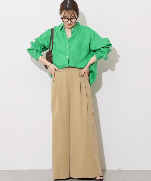 JOURNAL STANDARD relume(ジャーナルスタンダード レリューム)の「コットンナイロンタックワイドロングパンツ(チノパンツ・レディース・カーキ/ブラック/ベージュ・38/36)」の11枚目の写真