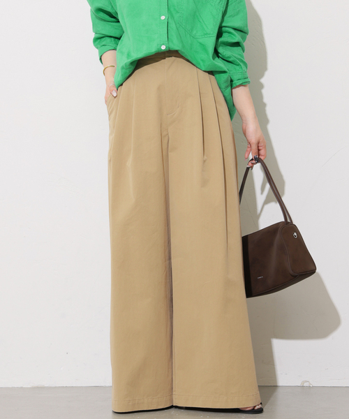 JOURNAL STANDARD relume(ジャーナルスタンダード レリューム)の「コットンナイロンタックワイドロングパンツ(チノパンツ・レディース・カーキ/ブラック/ベージュ・38/36)」の13枚目の写真