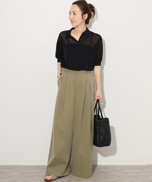 JOURNAL STANDARD relume(ジャーナルスタンダード レリューム)の「コットンナイロンタックワイドロングパンツ(チノパンツ・レディース・カーキ/ブラック/ベージュ・38/36)」の17枚目の写真