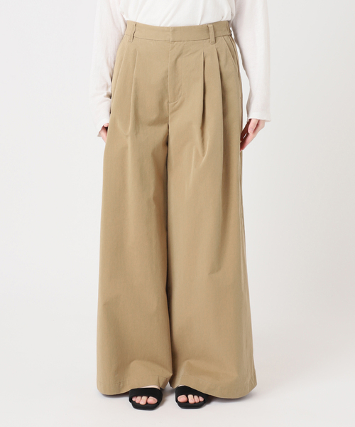 JOURNAL STANDARD relume(ジャーナルスタンダード レリューム)の「コットンナイロンタックワイドロングパンツ(チノパンツ・レディース・カーキ/ブラック/ベージュ・38/36)」の18枚目の写真