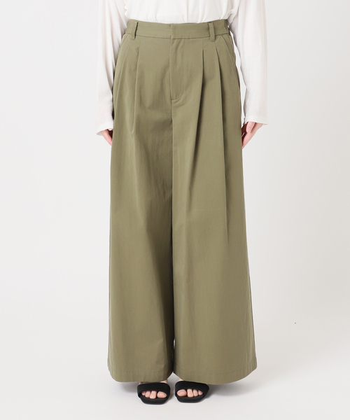 JOURNAL STANDARD relume(ジャーナルスタンダード レリューム)の「コットンナイロンタックワイドロングパンツ(チノパンツ・レディース・カーキ/ブラック/ベージュ・38/36)」の19枚目の写真