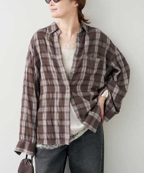 Deuxieme Classe(ドゥーズィエムクラス)の「追加 Deveaux Check Wash シャツ(シャツ/ブラウス・レディース・ブラウン・FREE)」の17枚目の写真