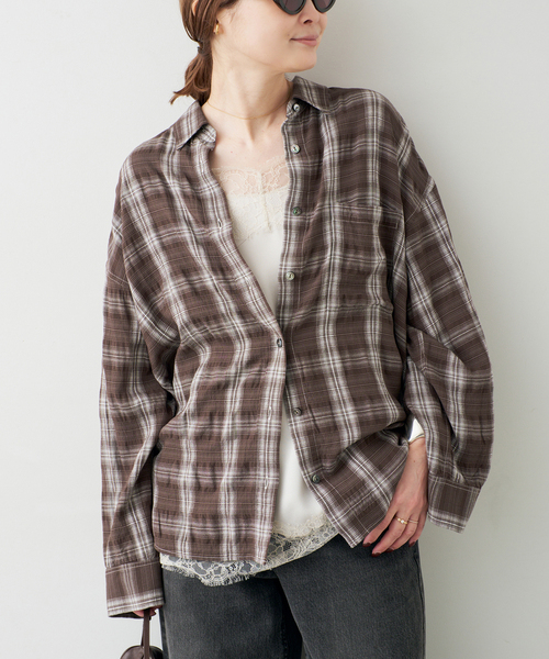 Deuxieme Classe(ドゥーズィエムクラス)の「追加 Deveaux Check Wash シャツ(シャツ/ブラウス・レディース・ブラウン・FREE)」の8枚目の写真