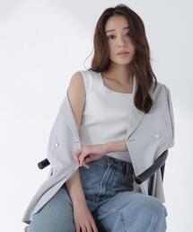 NATURAL BEAUTY BASIC（ナチュラルビューティーベーシック）の「スクエアネックリブニット（タンクトップ）」