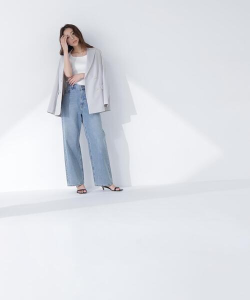 NATURAL BEAUTY BASIC（ナチュラルビューティーベーシック）の「スクエアネックリブニット（タンクトップ・レディース・オフホワイト/ライトグリーン/ベージュ/ブラック・ﾌﾘ-）」の15枚目の写真