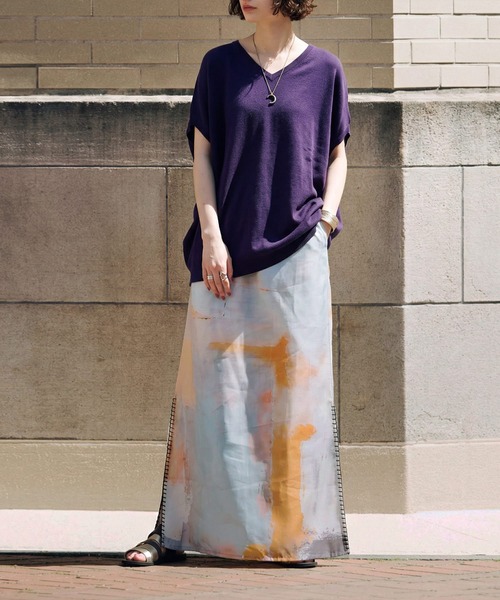 antiqua（アンティカ）の「サイドステッチ ロング スカート（スカート・レディース・グレー・ONESIZE）」の10枚目の写真