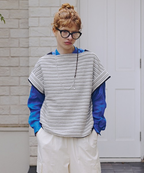 NATIC(ナティック)の「◆≪NATIC×human woman≫ロープボーダーカットソー(Tシャツ/カットソー・レディース・ダークインディゴブルー/チャコールグレー・MEDIUM)」の1枚目の写真