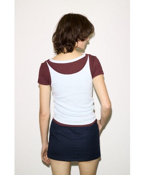 THROW by SLY(スローバイスライ)の「THROW RINGER TANK TOP リンガータンクトップ 春服 夏服(タンクトップ・レディース・オフホワイト/ライトブルー/ブラウン・FREE)」の17枚目の写真
