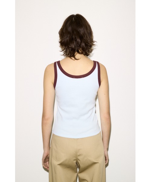 THROW by SLY(スローバイスライ)の「THROW RINGER TANK TOP リンガータンクトップ 春服 夏服(タンクトップ・レディース・オフホワイト/ライトブルー/ブラウン・FREE)」の20枚目の写真