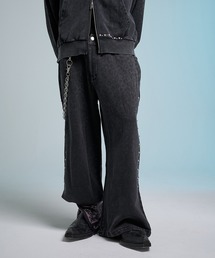 Needle Stud Wide Pants/ニードルスタッズワイドパンツ（デニムパンツ