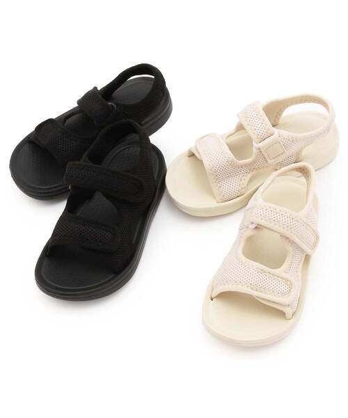 b・ROOM(ビールーム)の「メッシュフラットサンダル【子供服】【キッズ】【男の子】【女の子】(スニーカー・キッズ・アイボリー/ブラック・21cm/20cm/19cm/18cm/17cm)」の9枚目の写真