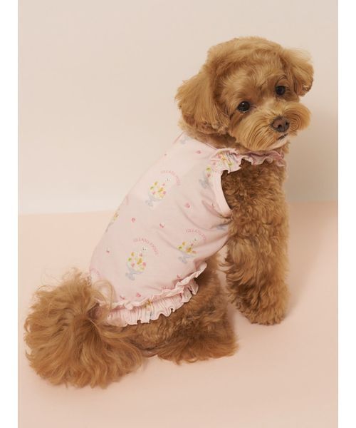 gelato pique（ジェラートピケ）の「【CAT&DOG】【接触冷感】シロクマひんやりスイーツ柄 Coolingフリルプルオーバー（ペットウェア・レディース・ブルー/ピンク・S/M/L）」の17枚目の写真