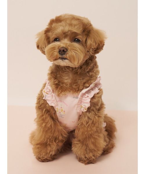 gelato pique（ジェラートピケ）の「【CAT&DOG】【接触冷感】シロクマひんやりスイーツ柄 Coolingフリルプルオーバー（ペットウェア・レディース・ブルー/ピンク・S/M/L）」の21枚目の写真