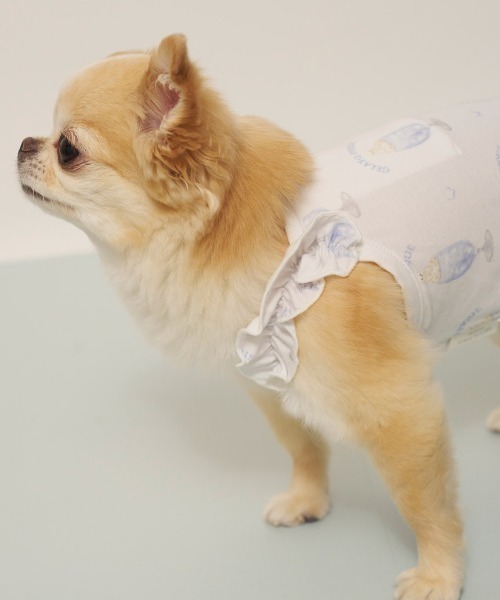 gelato pique（ジェラートピケ）の「【CAT&DOG】【接触冷感】シロクマひんやりスイーツ柄 Coolingフリルプルオーバー（ペットウェア・レディース・ブルー/ピンク・S/M/L）」の10枚目の写真