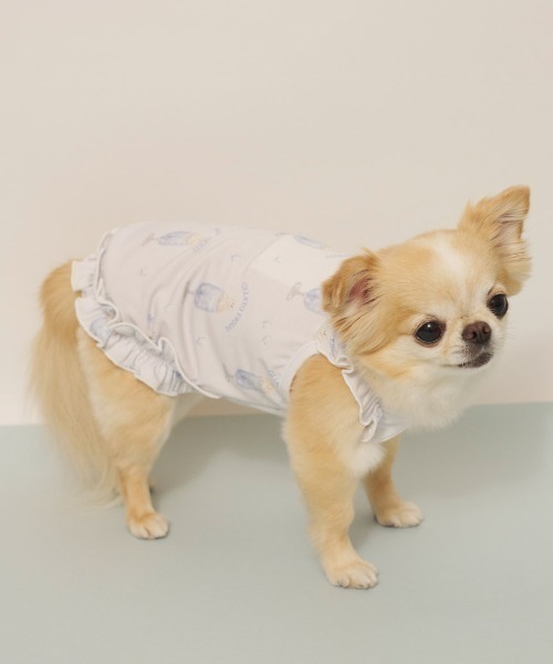 gelato pique（ジェラートピケ）の「【CAT&DOG】【接触冷感】シロクマひんやりスイーツ柄 Coolingフリルプルオーバー（ペットウェア・レディース・ブルー/ピンク・S/M/L）」の12枚目の写真