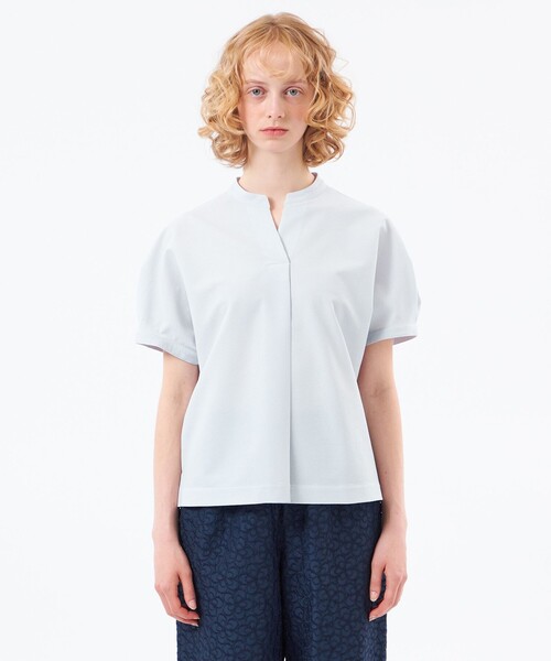 MACKINTOSH PHILOSOPHY（ﾏｯｷﾝﾄｯｼｭ ﾌｨﾛｿﾌｨｰ）の「【WEB&一部店舗限定】スキッパーサッカーブラウス（シャツ/ブラウス・レディース・ブラック/ダークネイビー/ブルー/ネイビー・36/38）」の9枚目の写真