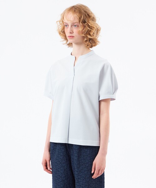 MACKINTOSH PHILOSOPHY（ﾏｯｷﾝﾄｯｼｭ ﾌｨﾛｿﾌｨｰ）の「【WEB&一部店舗限定】スキッパーサッカーブラウス（シャツ/ブラウス・レディース・ブラック/ダークネイビー/ブルー/ネイビー・36/38）」の10枚目の写真
