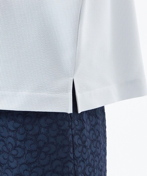 MACKINTOSH PHILOSOPHY（ﾏｯｷﾝﾄｯｼｭ ﾌｨﾛｿﾌｨｰ）の「【WEB&一部店舗限定】スキッパーサッカーブラウス（シャツ/ブラウス・レディース・ブラック/ダークネイビー/ブルー/ネイビー・36/38）」の13枚目の写真