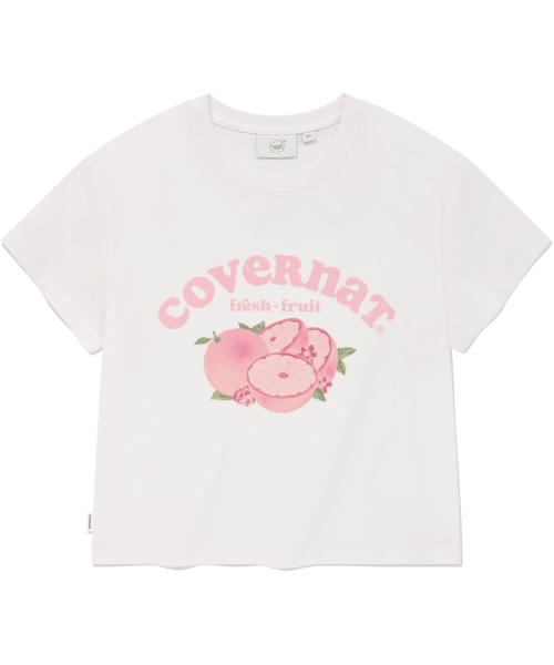 COVERNAT WOMAN(カバーナットウーマン)の「ウィメンズクロップフルーツTシャツホワイト(Tシャツ/カットソー・レディース・その他・WS)」の1枚目の写真