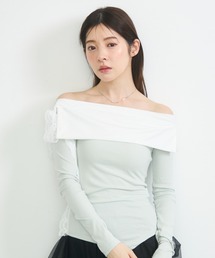 レイヤード風オフショルデザイントップス