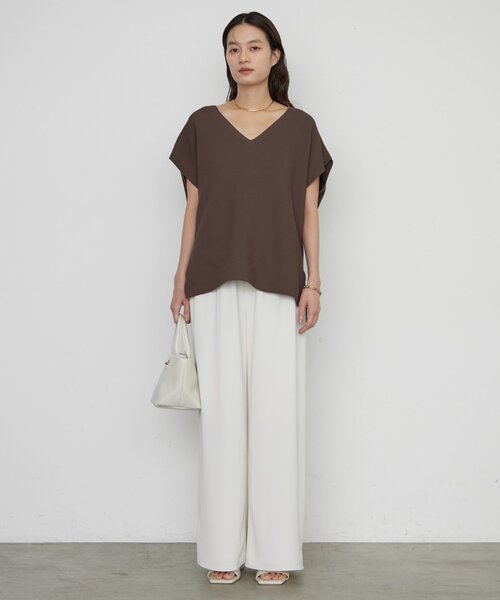 LOUNGEDRESS(ラウンジドレス)の「《腰回りカバー/着回し》イージーワイドタックパンツ(その他パンツ・レディース・ブラック/アイボリー/ベージュ・LARGE/MEDIUM/SMALL)」の8枚目の写真