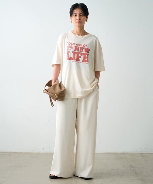 LOUNGEDRESS(ラウンジドレス)の「《腰回りカバー/着回し》イージーワイドタックパンツ(その他パンツ・レディース・ブラック/アイボリー/ベージュ・LARGE/MEDIUM/SMALL)」の13枚目の写真