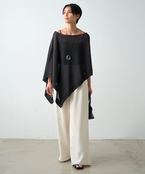 LOUNGEDRESS(ラウンジドレス)の「《腰回りカバー/着回し》イージーワイドタックパンツ(その他パンツ・レディース・ブラック/アイボリー/ベージュ・LARGE/MEDIUM/SMALL)」の15枚目の写真