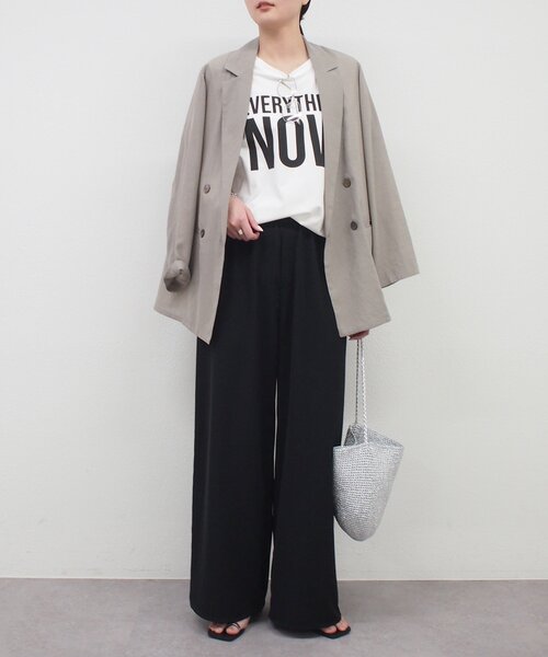 LOUNGEDRESS（ラウンジドレス）の「イージーワイドタックパンツ（その他パンツ・レディース・ブラック/アイボリー/ベージュ・LARGE/MEDIUM/SMALL）」の12枚目の写真