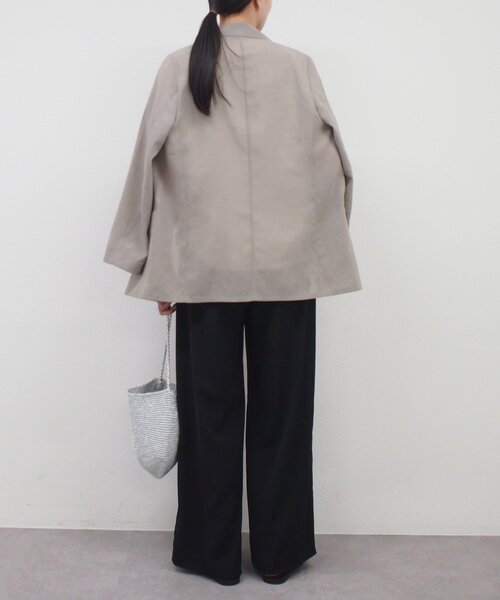 LOUNGEDRESS（ラウンジドレス）の「イージーワイドタックパンツ（その他パンツ・レディース・ブラック/アイボリー/ベージュ・LARGE/MEDIUM/SMALL）」の15枚目の写真