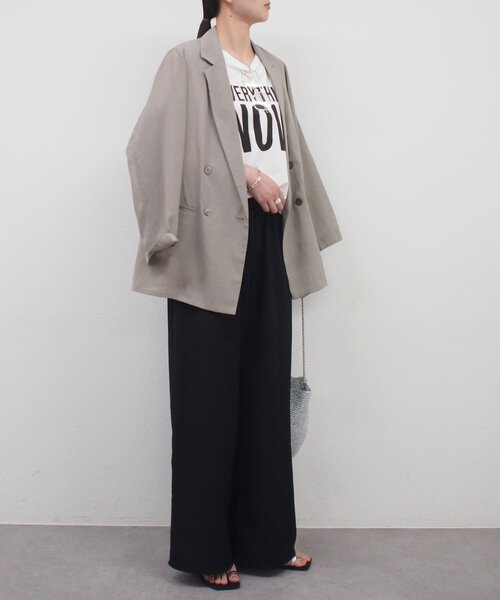 LOUNGEDRESS（ラウンジドレス）の「イージーワイドタックパンツ（その他パンツ・レディース・ブラック/アイボリー/ベージュ・LARGE/MEDIUM/SMALL）」の16枚目の写真