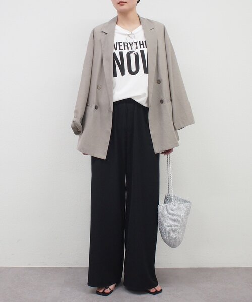 LOUNGEDRESS（ラウンジドレス）の「イージーワイドタックパンツ（その他パンツ・レディース・ブラック/アイボリー/ベージュ・LARGE/MEDIUM/SMALL）」の17枚目の写真