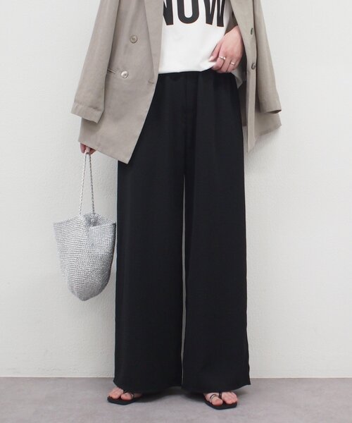 LOUNGEDRESS（ラウンジドレス）の「イージーワイドタックパンツ（その他パンツ・レディース・ブラック/アイボリー/ベージュ・LARGE/MEDIUM/SMALL）」の18枚目の写真