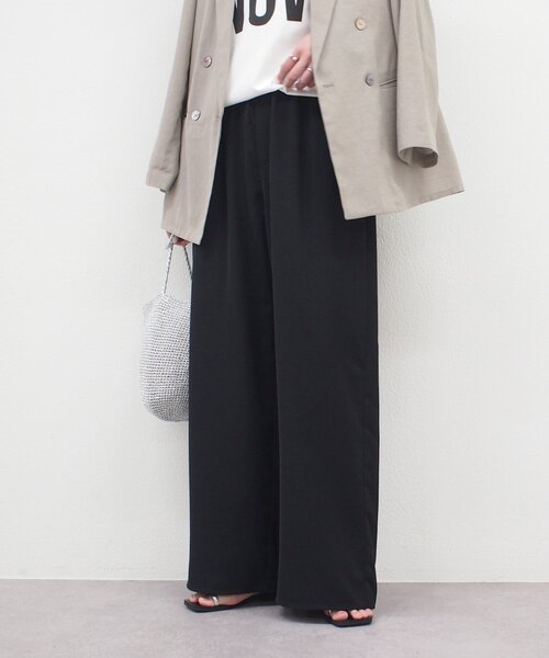 LOUNGEDRESS（ラウンジドレス）の「イージーワイドタックパンツ（その他パンツ・レディース・ブラック/アイボリー/ベージュ・LARGE/MEDIUM/SMALL）」の19枚目の写真
