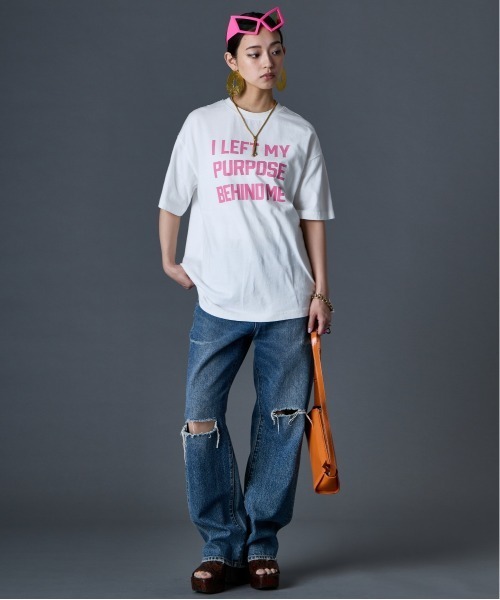 GEVS.(ジェイヴィス)の「綿100%ピグメント染プリントTシャツ<大きいサイズ有>GEVS.(Tシャツ/カットソー・レディース・チャコール/オフホワイト/グリーン系・M/L/LL/3L/4L/5L)」の5枚目の写真