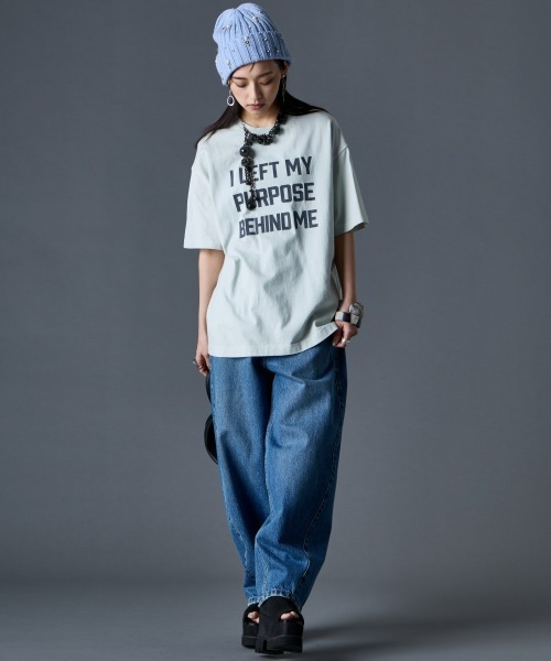 GEVS.(ジェイヴィス)の「綿100%ピグメント染プリントTシャツ<大きいサイズ有>GEVS.(Tシャツ/カットソー・レディース・チャコール/オフホワイト/グリーン系・M/L/LL/3L/4L/5L)」の7枚目の写真