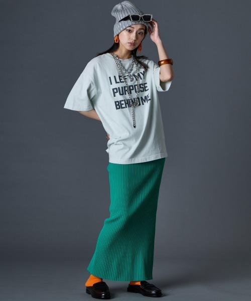 GEVS.(ジェイヴィス)の「綿100%ピグメント染プリントTシャツ<大きいサイズ有>GEVS.(Tシャツ/カットソー・レディース・チャコール/オフホワイト/グリーン系・M/L/LL/3L/4L/5L)」の10枚目の写真