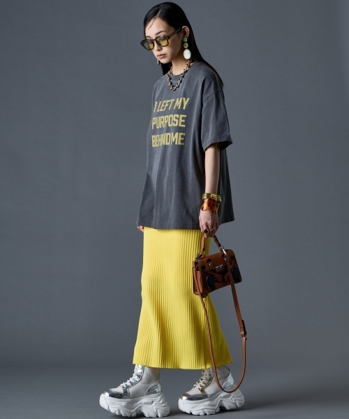 GEVS.(ジェイヴィス)の「綿100%ピグメント染プリントTシャツ<大きいサイズ有>GEVS.(Tシャツ/カットソー・レディース・チャコール/オフホワイト/グリーン系・M/L/LL/3L/4L/5L)」の11枚目の写真