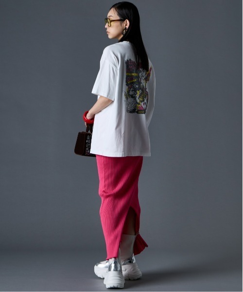 GEVS.(ジェイヴィス)の「綿100%ピグメント染プリントTシャツ<大きいサイズ有>GEVS.(Tシャツ/カットソー・レディース・チャコール/オフホワイト/グリーン系・M/L/LL/3L/4L/5L)」の19枚目の写真