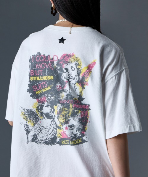GEVS.(ジェイヴィス)の「綿100%ピグメント染プリントTシャツ<大きいサイズ有>GEVS.(Tシャツ/カットソー・レディース・チャコール/オフホワイト/グリーン系・M/L/LL/3L/4L/5L)」の16枚目の写真