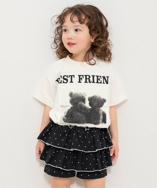 BREEZE(ブリーズ)の「転写プリント半袖Tシャツ(Tシャツ/カットソー・キッズ・オフホワイト/ブラック・90/100/110/120/130/140/150)」の1枚目の写真