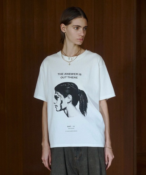 soerte（ソエルテ）の「Cyber Portrait Graphic Tee/サイバーポートレートグラフィックTシャツ（Tシャツ/カットソー・メンズ・ホワイト系その他/ブラック/ホワイト系その他2/ホワイト/ブラック系その他2/ブラック系その他・1/2/3）」の20枚目の写真