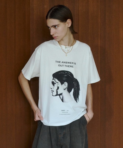 soerte（ソエルテ）の「Cyber Portrait Graphic Tee/サイバーポートレートグラフィックTシャツ（Tシャツ/カットソー・メンズ・ホワイト系その他/ブラック/ホワイト系その他2/ホワイト/ブラック系その他2/ブラック系その他・1/2/3）」の19枚目の写真
